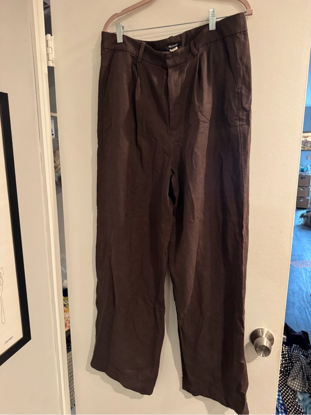 Madewell Women's Dark Brown Slouchy Straight Dress Pants Size 12 Tall